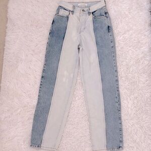 Pacsun Two-Tone High Rise Straight Denim Jeans